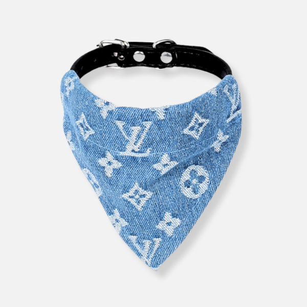 Furry Vuitton Indigo Canvas Collar